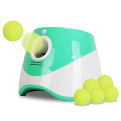 Automatic Dog Ball Launcher – Includes 6 Tennis Balls, 3 Adjustable Launch Distances, Interactive Fetch Machine for Small & Medium Dogs