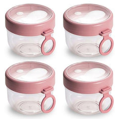Overnight Oats Jars with Lids & Spoons – 4Pcs 20oz Leak-Proof Containers for Yogurt, Fruit, Salad & Cereal