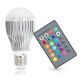 GPCT 9W E27 RGB LED Light Bulb – 16 Color-Changing Smart Lamp with 24-Key IR Remote for Mood & Decorative Lighting