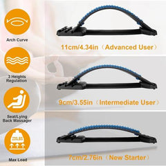 Back Stretching Device – Adjustable Lumbar Stretcher for Posture & Comfort, Multi-Level, Blue