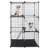 3-Tier Large Cat Playpen Cage – Metal Indoor Cat House with 3 Doors, 2 Ladders, Detachable Design for 1–2 Cats