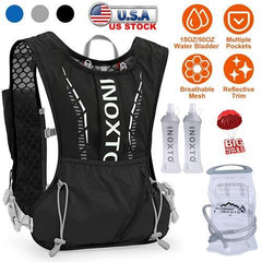 Sport Hydration Vest Running Backpack with 15oz-50oz Water Bladder, Adjustable Straps, and Storage Bag for Trail Running, Marathon, Race, and Hiking