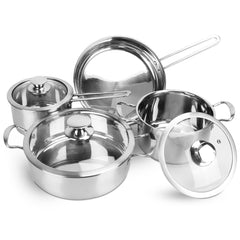 Premium Stainless Steel Cookware Set – Fast & Even Heat, Induction Ready, Dishwasher Safe Pots & Pans