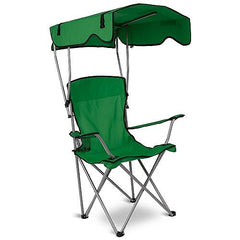 Foldable Beach Canopy Chair – Sun Protection Camping Lawn Chair, 330LBS Load Capacity, Folding Seat with Cup Holder for Beach, Poolside, Travel & Picnic