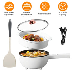 3L Electric Hot Pot Noodle Cooker with Steamer