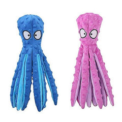 2-Pack No-Stuffing Octopus Dog Toys – Squeaky & Crinkle Plush for Small to Large Dogs