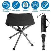 Foldable Camping Stool – Portable & Lightweight Retractable Chair with Carry Bag for Fishing, Hiking, Camping, BBQ