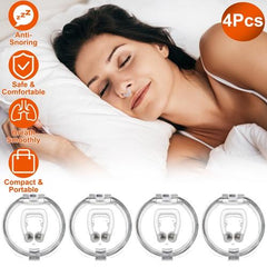 4Pcs Magnetic Nose Clip Anti-Snoring Device – Comfortable, Reusable Sleeping Aid for Men and Women