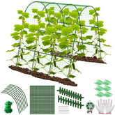 iMountek Cucumber & Vegetable Trellis – U-Shaped Raised Bed Arch with Climbing Net for Vines, Flowers, and Fruit Plants
