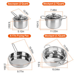 Premium Stainless Steel Cookware Set – Fast & Even Heat, Induction Ready, Dishwasher Safe Pots & Pans