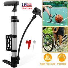 Mini Bike Pump Portable Bicycle Tire Inflator – Ball Air Pump with Mount Frame for Mountain and Road Bikes