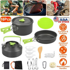 16-Piece Camping Cookware Set – Lightweight Outdoor Cooking Kit