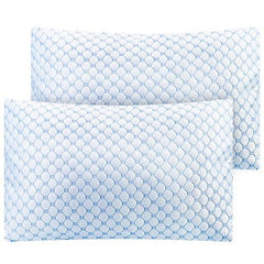 2-Pack Cooling Memory Foam Pillows – Ventilated Soft Bed Pillows with Gel-Infused Memory Foam, Heat & Moisture Reducing Cooling Fiber, Breathable & Machine Washable