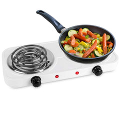 2000W Dual Coil Electric Hot Plate – Portable Countertop Stove with 5-Level Temperature Control & Non-Slip Feet – Ideal for RV, Dorm, or Kitchen Use