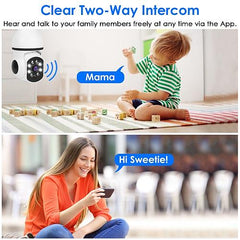 E27 WiFi Smart Bulb Camera 1080P FHD with Pan & Tilt, Two-Way Audio, Full Color Night Vision, Motion Tracking & Flood Light – Smart Security Surveillance