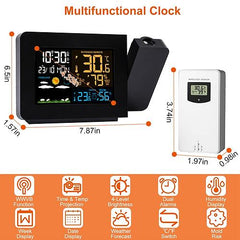 Atomic Projection Alarm Clock with Wireless Weather Station & Dual Alarms