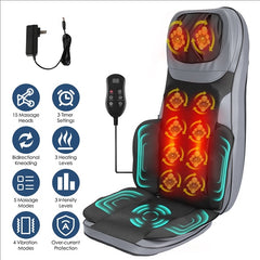 BlissfulMassage Shiatsu Neck & Back Massager Chair Pad with Heat, 3D Kneading Full Body Massage Cushion for Home & Office