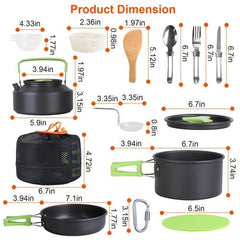 16-Piece Camping Cookware Set – Lightweight Outdoor Cooking Kit