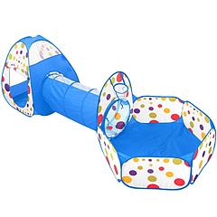 iMountek 3-in-1 Kids Crawl Tunnel Tent & Ball Pit Set – Foldable Children Playhouse Pop-Up Tent with Storage Bag for Indoor, Outdoor & Travel Use