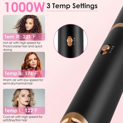 5-in-1 Hot Air Styler Set – Hair Dryer, Straightener, Curler & Volumizer with Auto Wrap, 3 Heat Settings, ALCI Plug & Accessories