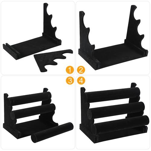 3-Tier Velvet Jewelry Stand – Removable Bracelet Holder, Watch & Jewelry Bangle Display Rack Organiser  Velvet Stand   Tiered Display