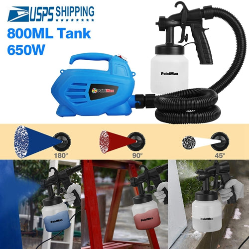 650W HVLP Paint Sprayer – 800ML High-Capacity, 3 Spray Patterns, Detachable Design