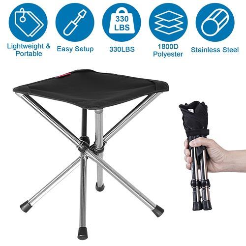 Foldable Camping Stool – Portable & Lightweight Retractable Chair with Carry Bag for Fishing, Hiking, Camping, BBQ