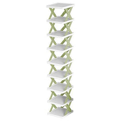 9-Tier Narrow Entryway Shoe Rack – Space-Saving Vertical Shoe Organizer for Closet, Hallway, and Entryway – Free-Standing Plastic Storage Shelf Lightweight Multicolor