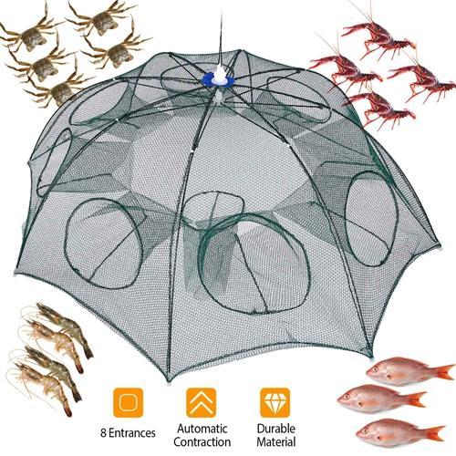 Foldable Fishing Bait Trap – Automatic Mesh Net for Crab, Shrimp, Minnow & Crawdad