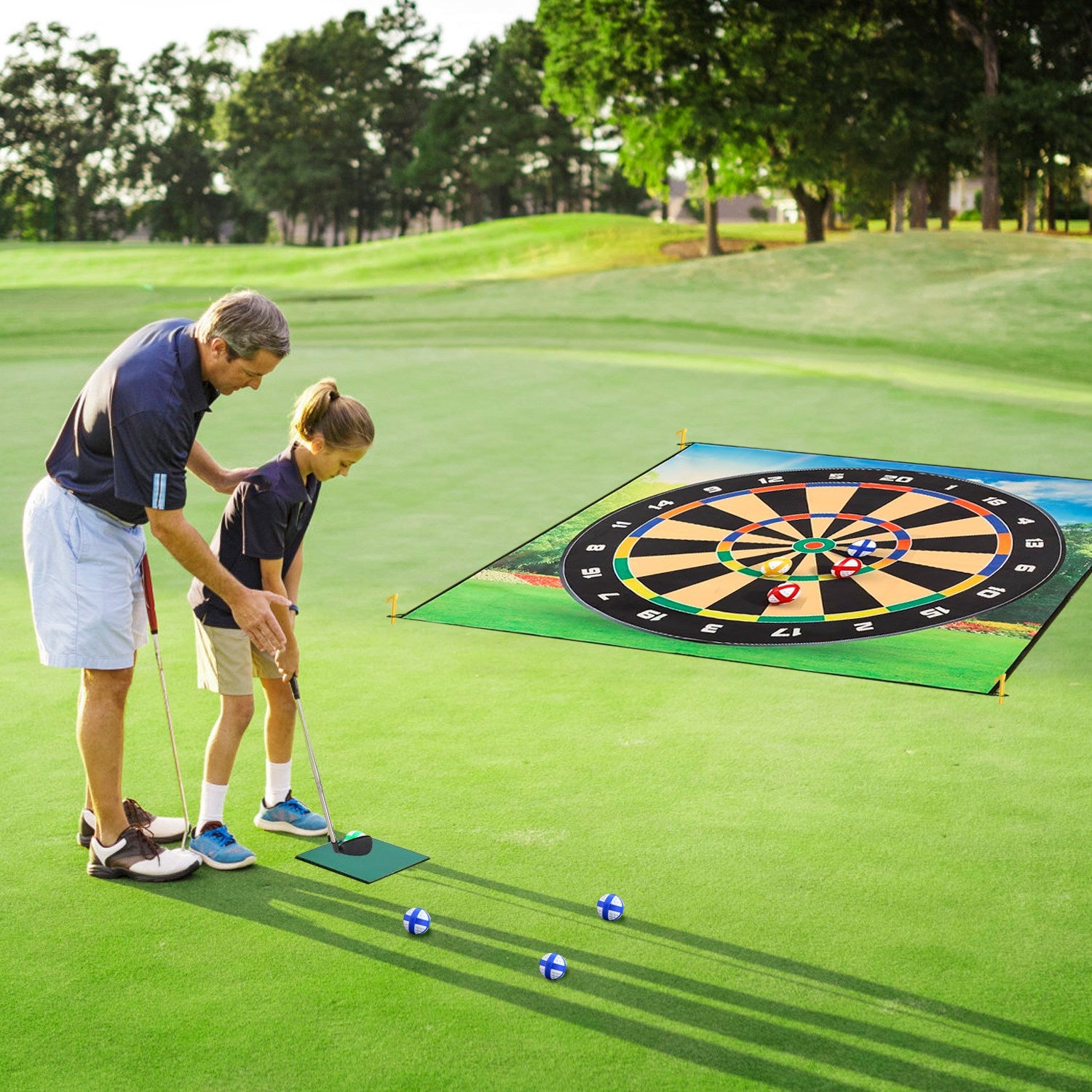 Golf Chipping Dart Game Set – Fun & Portable Training Mat with Sticky Balls, Hooks, and Carrying Bag – Perfect for Kids & Beginners, Indoors or Outdoors!