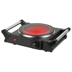 1000W Electric Single Burner Hot Plate – Portable Countertop Stove with 5 Stepless Temperature Adjustments & Handles