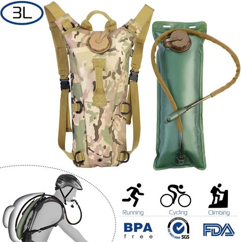 Tactical Hydration Pack with 2L Water Bladder, Lightweight Water Backpack with Adjustable Straps for Hiking, Cycling, Climbing, Running, and Outdoor Sports