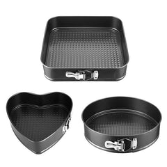 Non-stick Springform Cake Pan Set – Leakproof 9", 10", 11" Bakeware with Removable Bottom, 3 Pcs/Set Tin
