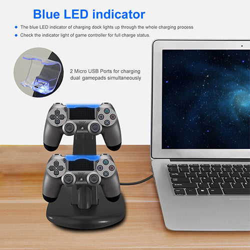 Dual PS4 Controller Charging Dock – Stand for PS4 Pro & Slim Gamepads