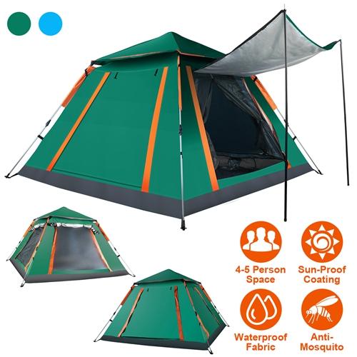4-5 Person Camping Tent – Waterproof Outdoor Tent with 2 Mosquito Net Windows & Carrying Bag for Hiking, Climbing & Fishing
