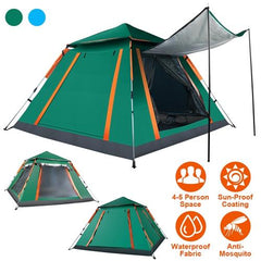 4-5 Person Camping Tent – Waterproof Outdoor Tent with 2 Mosquito Net Windows & Carrying Bag for Hiking, Climbing & Fishing