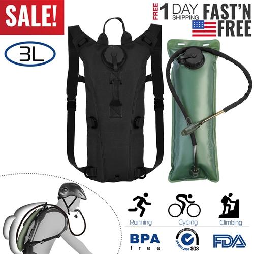 Tactical Hydration Pack – 3L Water Bladder Adjustable Backpack for Hiking, Cycling, Climbing & Running