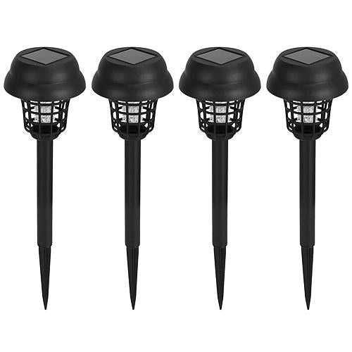 4-Pack Solar Mosquito Zapper Torch – Outdoor Waterproof Bug Killer with UV & White Light for Yard, Garden, Farm & Patio