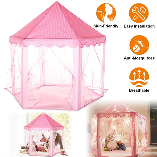 iMountek Princess Castle Kids Play Tent for Girls – Indoor & Outdoor Children Playhouse with Carry Bag