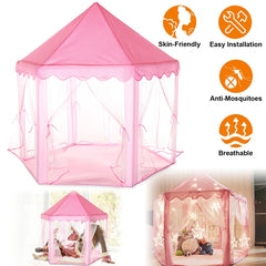iMountek Princess Castle Kids Play Tent for Girls – Indoor & Outdoor Children Playhouse with Carry Bag
