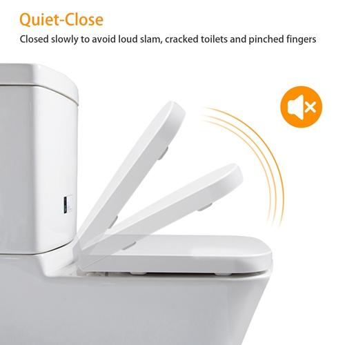 Premium Square Toilet Seat – Heavy-Duty, Quiet-Close, Quick-Release, Easy-Clean, White (UK)