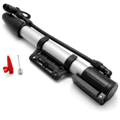 Mini Bike Pump Portable Bicycle Tire Inflator – Ball Air Pump with Mount Frame for Mountain and Road Bikes