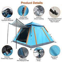 LakeForest 4–5 Person Camping Tent – Outdoor Waterproof Tent with Mosquito Net Windows & Carrying Bag for Hiking, Climbing & Fishing