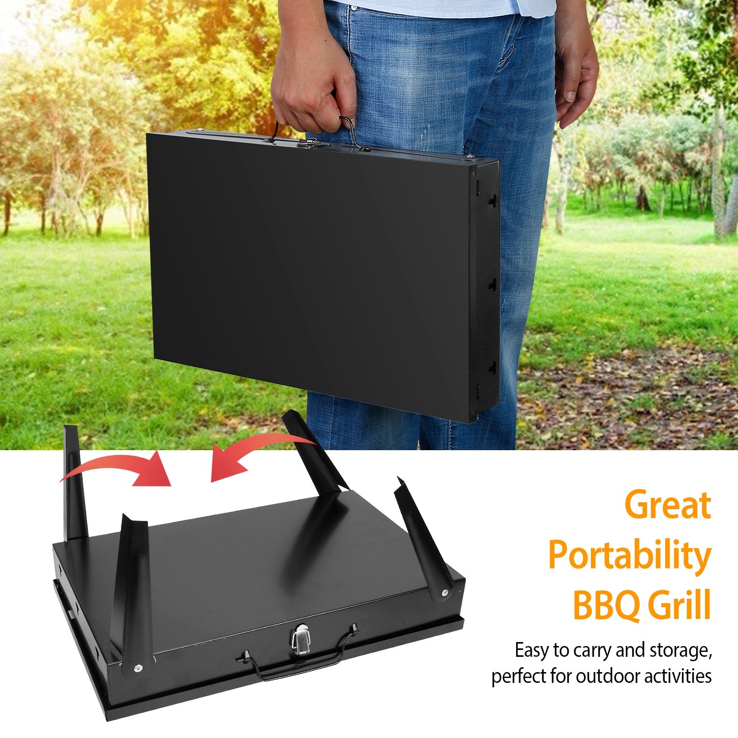 Compact & Foldable Charcoal BBQ Grill – Perfect for Outdoor Camping, Picnics & Garden Grilling