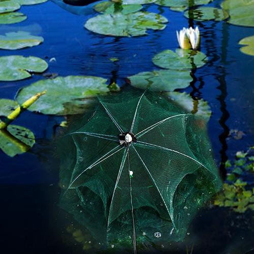 Portable 6-Sided Fishing Trap Net – Foldable Bait Trap for Shrimp, Minnow, Crab, and Crayfish with 6 Holes, Automatic Cast Mesh