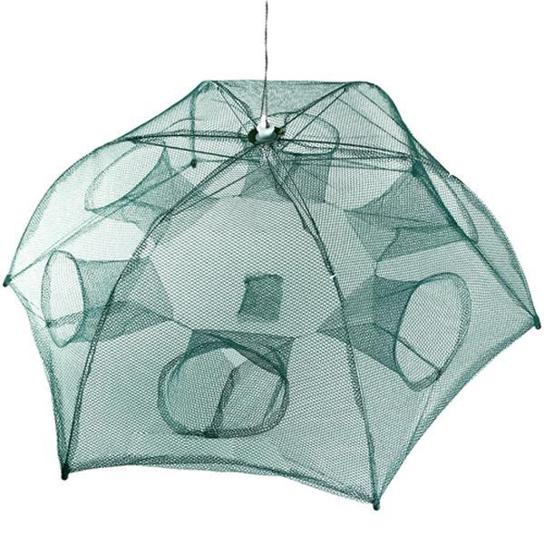 Portable 6-Sided Fishing Trap Net – Foldable Bait Trap for Shrimp, Minnow, Crab, and Crayfish with 6 Holes, Automatic Cast Mesh