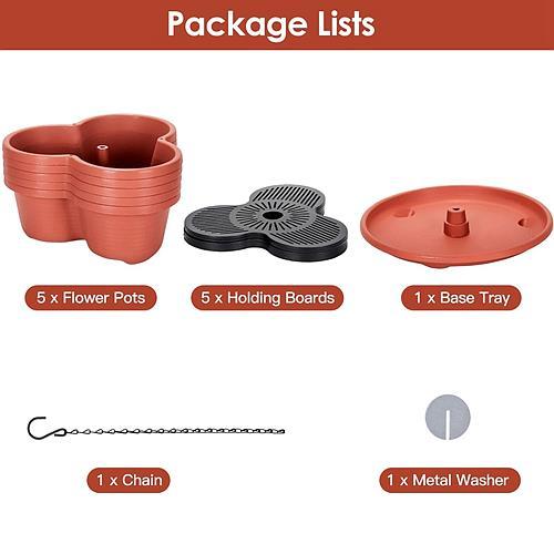 5-Tier Stackable Garden Tower – Perfect Planters for Strawberries, Flowers, Herbs, and Vegetables – Maximize Your Gardening Space!