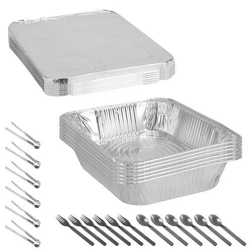 36-Piece Disposable Chafing Dish Buffet Set – Food Warmers for Party & Catering, Half-Size Pans with Covers & Utensils