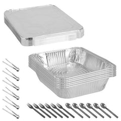 36-Piece Disposable Chafing Dish Buffet Set – Food Warmers for Party & Catering, Half-Size Pans with Covers & Utensils