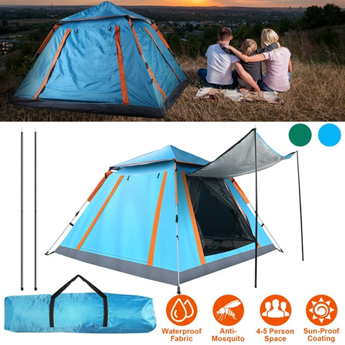 LakeForest 4–5 Person Camping Tent – Outdoor Waterproof Tent with Mosquito Net Windows & Carrying Bag for Hiking, Climbing & Fishing